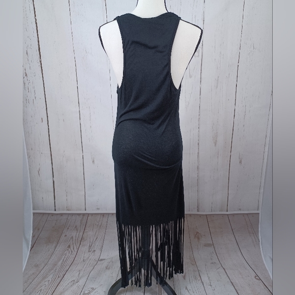 🎁 5 for $25 Tank Dress Graphic Scull Fringe Black - Picture 5 of 6